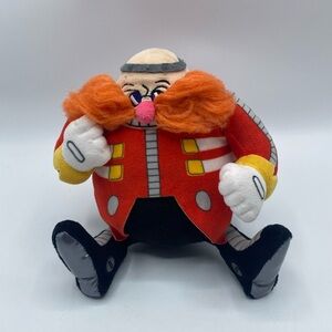 Kidrobot Sonic The Hedgehog RARE Fuzzy Mustache Dr. Eggman Phunny Plush 8”
